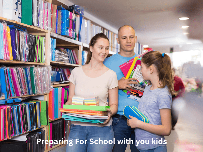 Family preparing for back to school